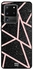 Skin Case Cover -for Samsung Galaxy S20 Ultra Black Glitters Light Pink Paths Pattern نمط أسود لامع وخطوط وردية فاتحة