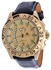 Promado Royal Gold Dial Black Leather Strap Watch - A135
