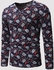 Men's T Shirt V Neck Long Sleeve Floral Pattern Top