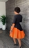 Black And Orange Flay Dress