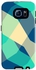 Stylizedd Samsung Galaxy S6 Premium Dual Layer Tough Case Cover Matte Finish - Checkered Aqua