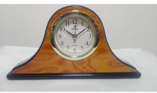 Power Analog Table Clock - 11*21 Cm - Brown