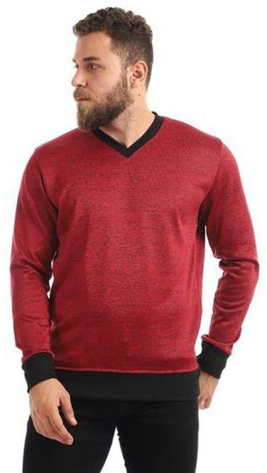 Kady Knitted V-neck Slip On Sweatshirt - Maron