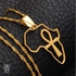 Cleopatra 18k Gold Plated Africa With Key Of Life Necklace -Handmade-Best Gift For Women/Men,Jewellery.