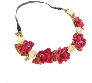 Floral Shaped Hair Accessories Red/Beige/Green