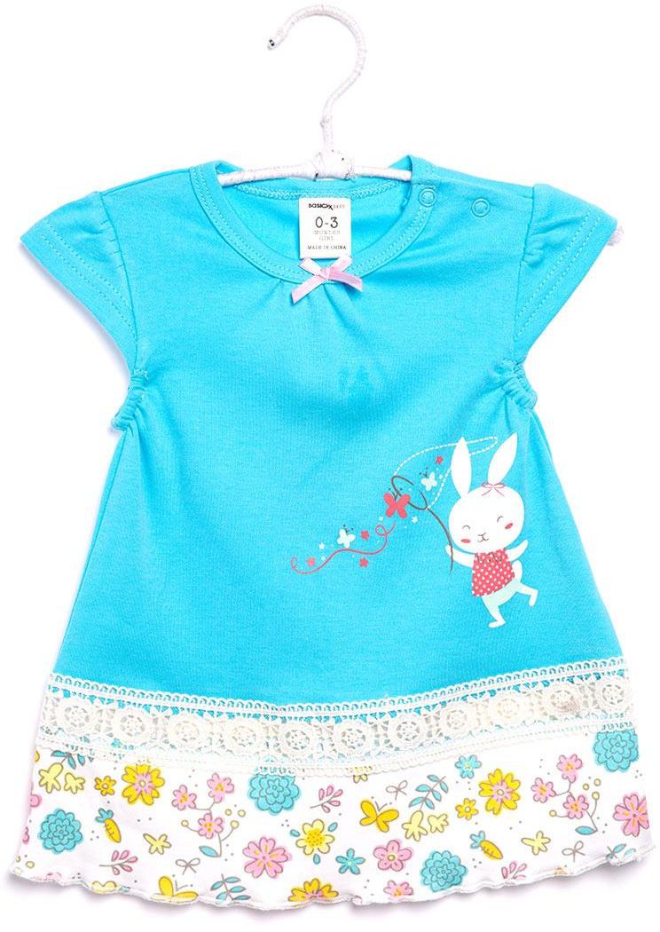 Basicxx Infant Girls Blue Printed Top And Bottom Size 0-3 Months