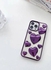 iPhone 11 Case Cute 3D Heart Shape Embossed Texture Clear Design Holographic Soft Silicone Bumper Slim Shockproof For Women And Girls For iPhone 11 - Purple