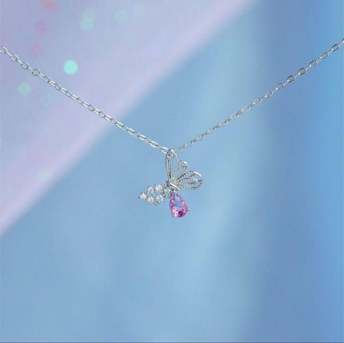 Butterfly Pendant Necklace- Silver