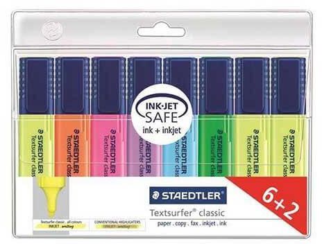 Staedtler 364 Textsurfer Classic Highlighter - 5mm, Assorted (Pack of 6 + 2 Promo)