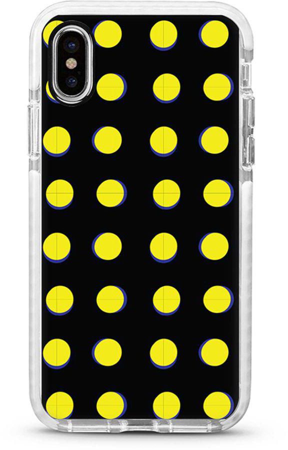 Protective Case Cover For Apple iPhone X/XS Yellow Dots Full Print