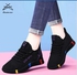 Ladies High Heel Shoes - Canvas Shoes - Black Sneakers