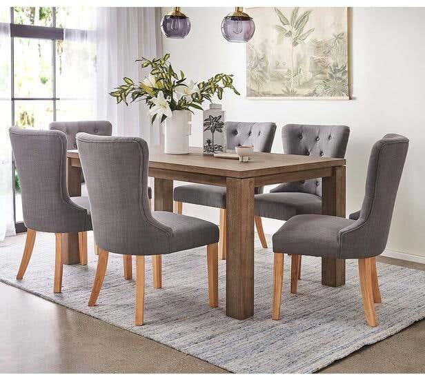 Get Home Art Furniture Dining Room Table, 6 Chairs, Beech MDF Wood - Brown with best offers | Raneen.com