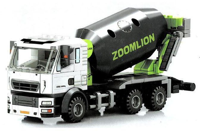 Construction Truck Building Blocks For Cement Mixing, 222 Pieces,