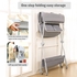AM ANNA Baby Changing Table,Folding Mobile Nursery Organizer, Changing Station for Infan w/Storage Rack & Shelf, Nursery Diaper Organizer Table for Newborn, Adjustable Height, Safety Belt, Grey
