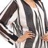 Andora Striped Bi-Tone Full Sleeves Long Cardiagn - White & Black