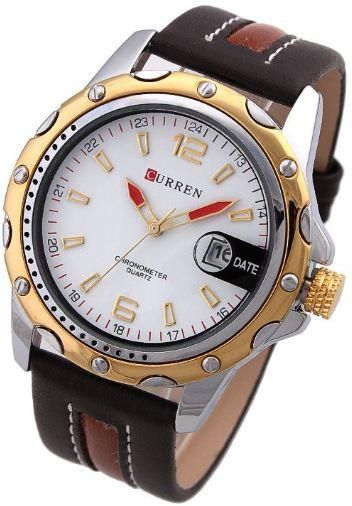 Curren 8104 10ATM Date Display PU Leather Strap Quartz Watch For Man