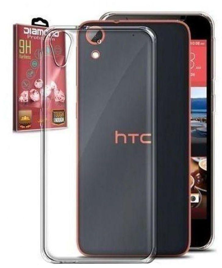 Protective Case Cover With Tempered Glass Screen Protector For HTC Desire 628 Clear