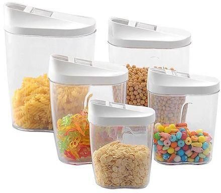 Piece Container Set With Easy Pour Lids, 10 Inch High Storage Container With Lid