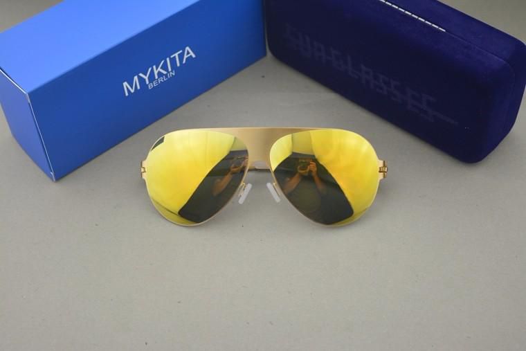Mykita Franz Unisex Sunglasses Uv400 Metal Gold with gold frame