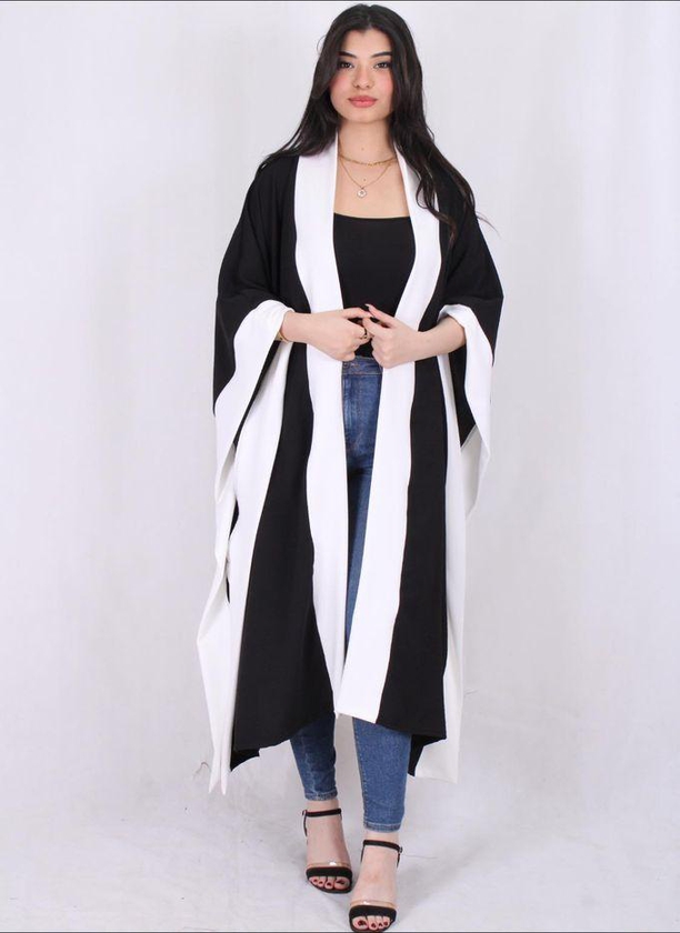 Ricci Black And White Kimono For Woman