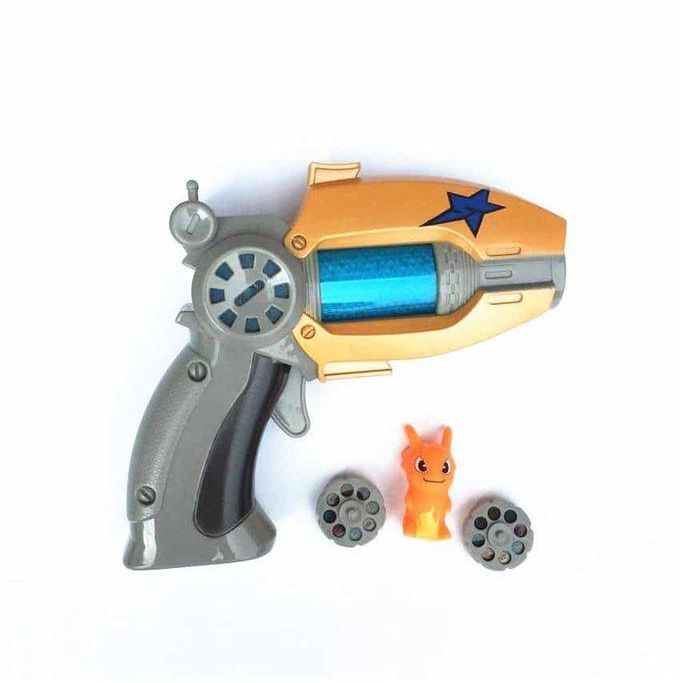 General Slugterra Projector Gun With Sounds - 16 Character Images + Small Slugterra Action Figure- Orange