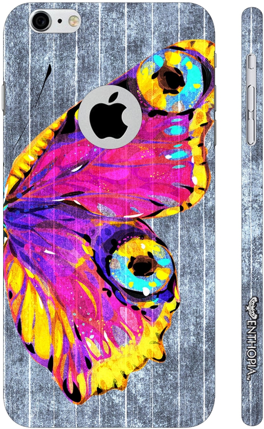 Enthopia Designer Hardshell Case Butterfly on a Grey Wall Back Cover for Apple Iphone 6
