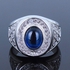 Blue Semi-precious Stone Stainless Steel Men Ring Size 8
