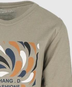 Olive Boys Long Sleeve NSC Printed T-Shirt AUT091 AW22