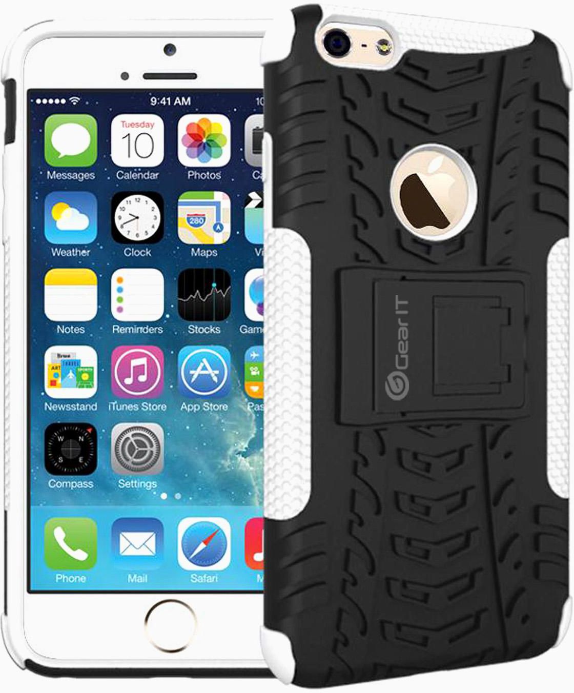 rooCASE GearIt Trac Series Hybrid Rugged Tough Armor with Kickstand Case Cover for Apple iPhone 6 4.7-inch
