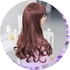 Fluffy Long Curls Flat Bangs Slightly Curled Wig Brown For Girls For Women