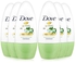 Dove Go Fresh Cucumber Anti-Perspirant Deodorant Roll-On 50 ml - Pack of 6