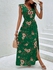 SHEIN SHEIN VCAY فستان بفتحة الفخذ مع طباعة زهور وكشكشة
