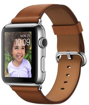 Apple Watch Series 1 - 42mm Stainless Steel Case with Saddle Brown Classic Buckle,  MMFT2