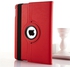360 degrees rotating leather case cover for ipad 2- 3 - 4 RED