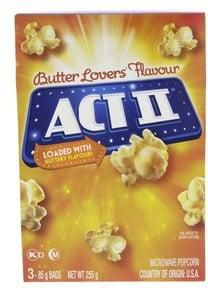 Act II Butter Lovers Microwave Popcorn 255 g