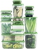 PRUTA Food container, set of 17 - transparent/green