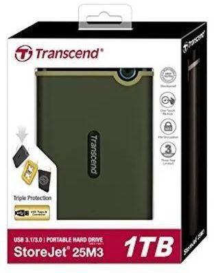 Transcend StoreJet 25M3 - External Hard Drive 1TB - Grey