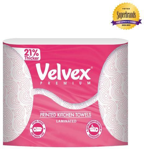 Velvex Premium Kitchen Towel Pink Twin Pack