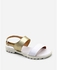 Tata Tio Patent Straps Sandals - White & Gold