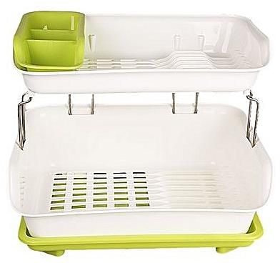 Generic Dish Drainer - Dish Rack With Drip Tray And Cutlery Holder
