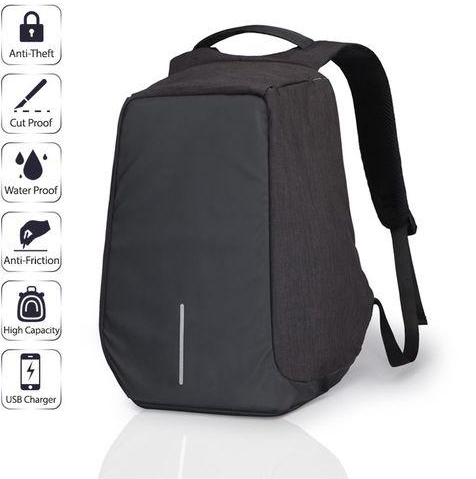 Generic Men's Backpack Anti-theft Laptop Bag Travel Backpacks - Black