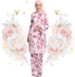 ERA MAYA Elegant Orchids Floral Baju Kurung Moden with Lace Hem (Pink)