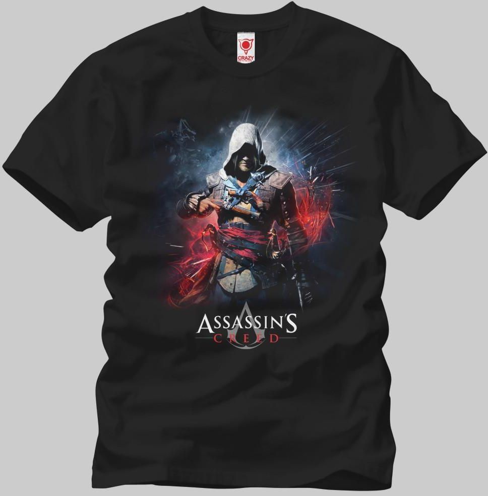 Assasins Creed Black Flag Fire Men T Shirt XL