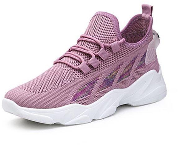 Fashion Ladies Sneakers Shoes Women's Breathable Sneakers Running Shoes -Pink..
