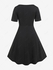 Gothic Lace-up Cinched Two Tone Godet Hem A Line Dress - 5x | Us 30-32