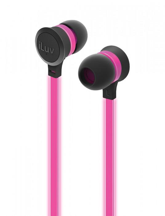 iLuv NEONGLOWPN Neon Glow Earphones - Pink