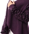 Zodiac Lace Up Knitted Cardigan With Black Touch - Dark Purple