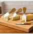 4-Piece Wooden Handle Cheese Knife Baking Tool Set Silver