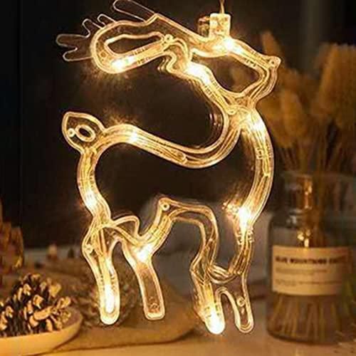 Pepisky Fairy LEDs String Lights Curtain Lamp Constant Bright Modes with Elk Design IP42 Water Resistance 3 * AAA Cell Operated for Home Living Room Bedroom Party Daily Deco Wedding