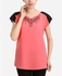 Giro Authentic Neck Blouse - Coral